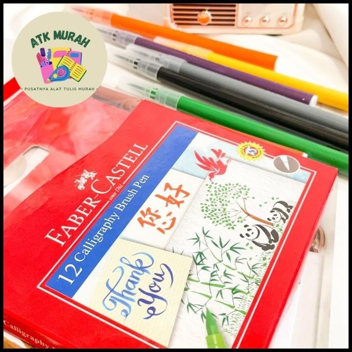 

TERBARU CALLIGRAPHY BRUSH PEN FABER CASTELL ISI 12 TEMRURAH COD KUAS SET FREE