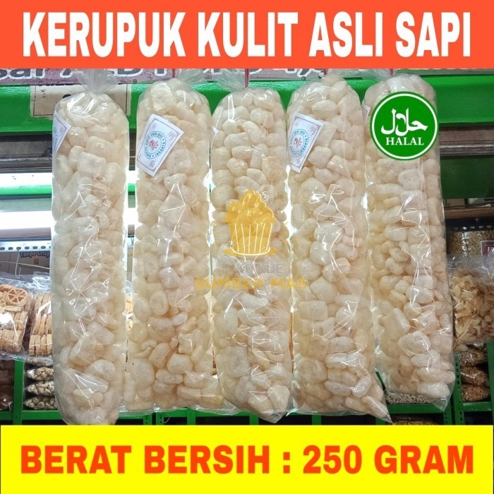 

Kerupuk Kulit Halal /Krupuk Jangek/Rambak Isi 250 Gram