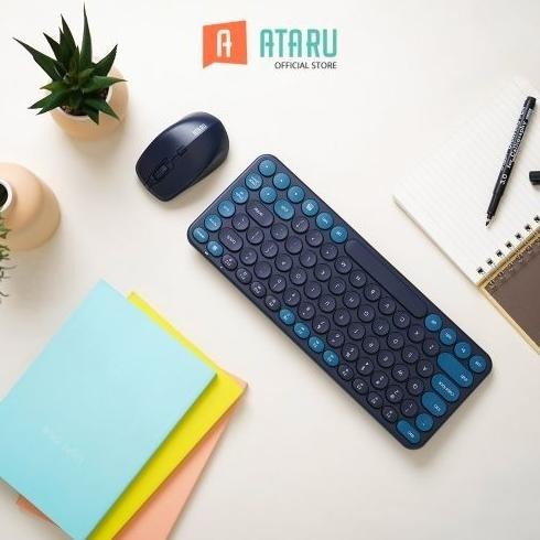 Ataru Wireless Keyboard K921 & Mouse M31 - Biru