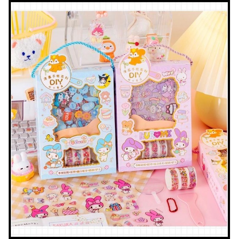 

DISKON DIY GANTUNGAN AKRILIK MINI KIPAS MELODY STIKER PET SANRIO STIKER DIARY !!!!!
