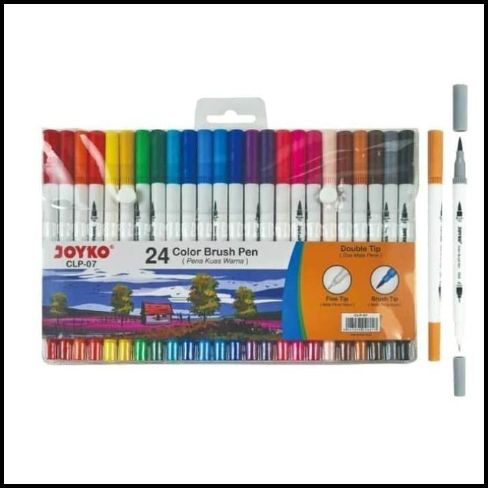 

BRUSH PEN JOYKO 24 WARNA CLP-07 ( DUA MATA PENA ) JOYKO CLP-07 SET 24