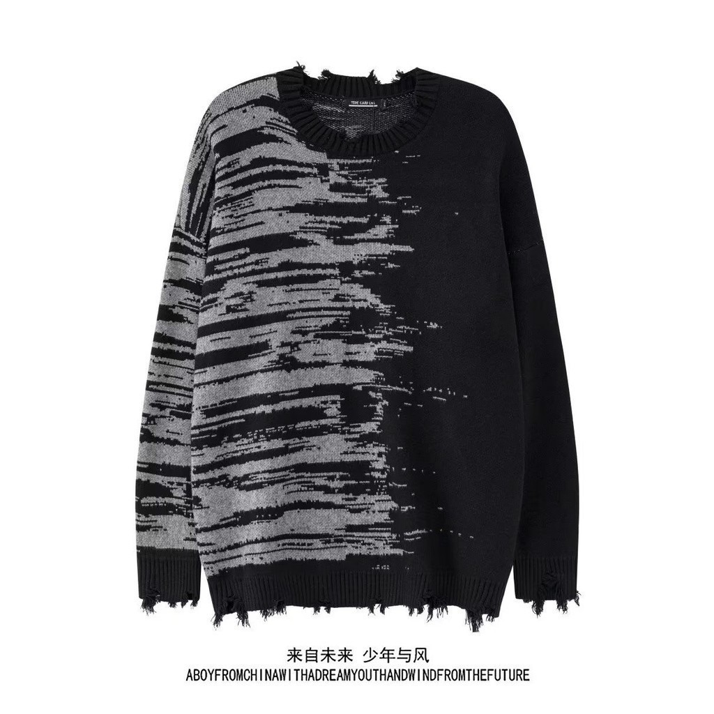 【COD】Sweater Pria dan Wanita, Jaket Sweater Leher Bulat Leher Tinggi, Trendi, Longgar, Musim Gugur d