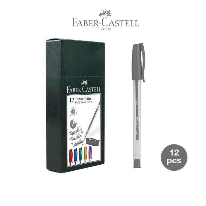 

Ready Faber-Castell Ballpoint Tripen Glitter 0.7 Bar Silver Ink Box 12