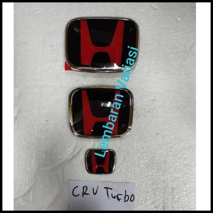 PAKET EMBLEM LOGO HONDA HITAM MOBIL CRV TURBO
