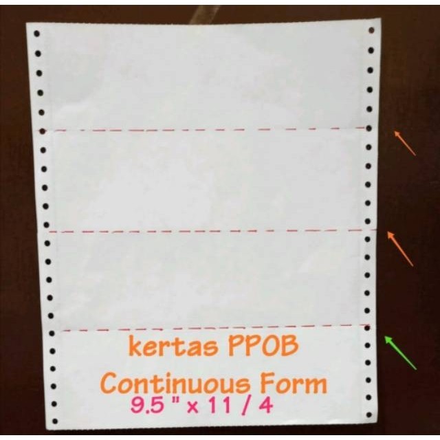 

Kertas Continuous Ppob 1Ply 9,5X11"/4 (Bagi Empat Sejajar)