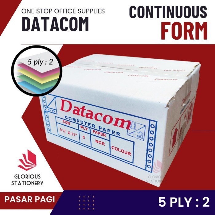

Kertas Continuous Form Datacom 9.5X11 5Ply Bagi 2