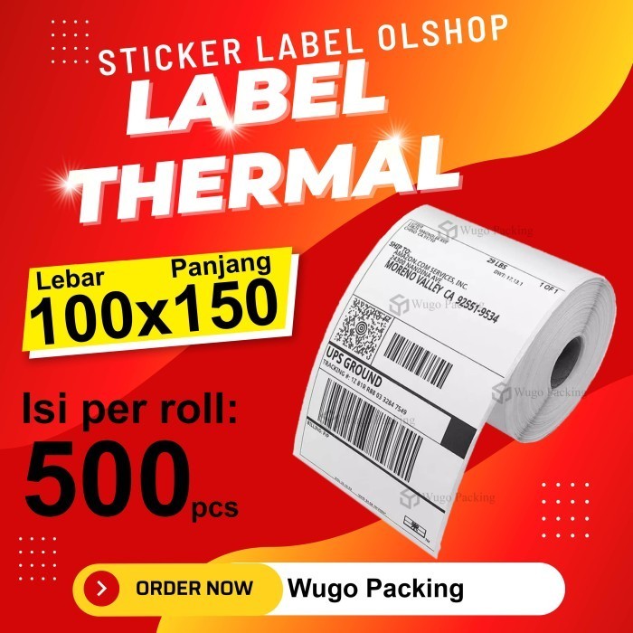 

Label Barcode 100 X 150 Mm Isi 500 Pcs Kertas Sticker Direct Thermal