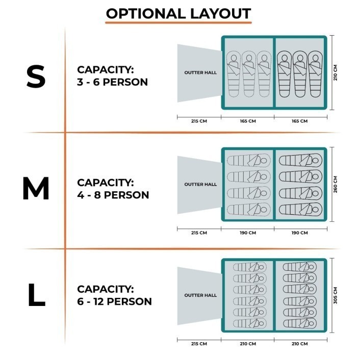 Tenda Chanodug Fx2028 Size L Kap 6-12 Orang Family Camping Tent Outdoo