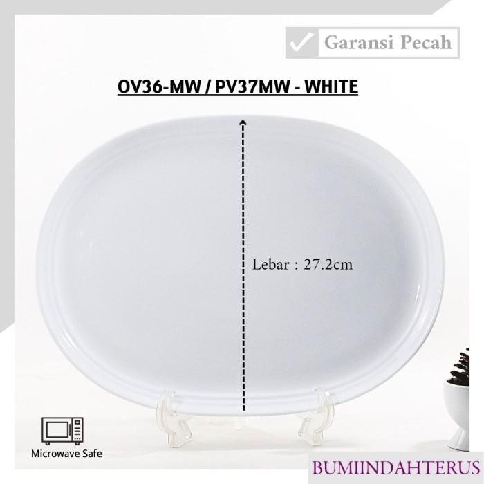 Piring Saji Besar Keramik 36Cm By Indo Keramik / Piring Oval - 1Pcs