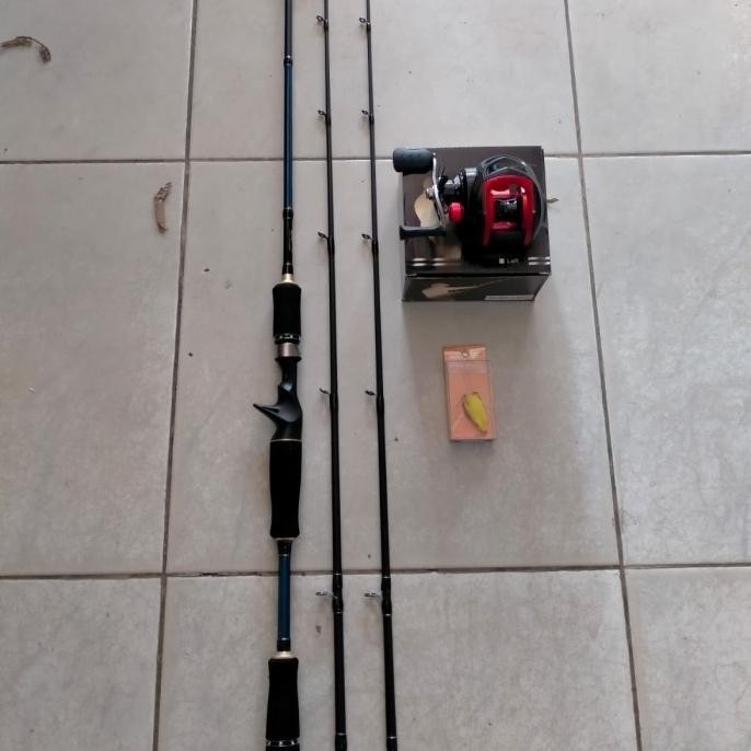 Joran Set Bait Casting Bc + Reel Bc Bonus Soft Frog