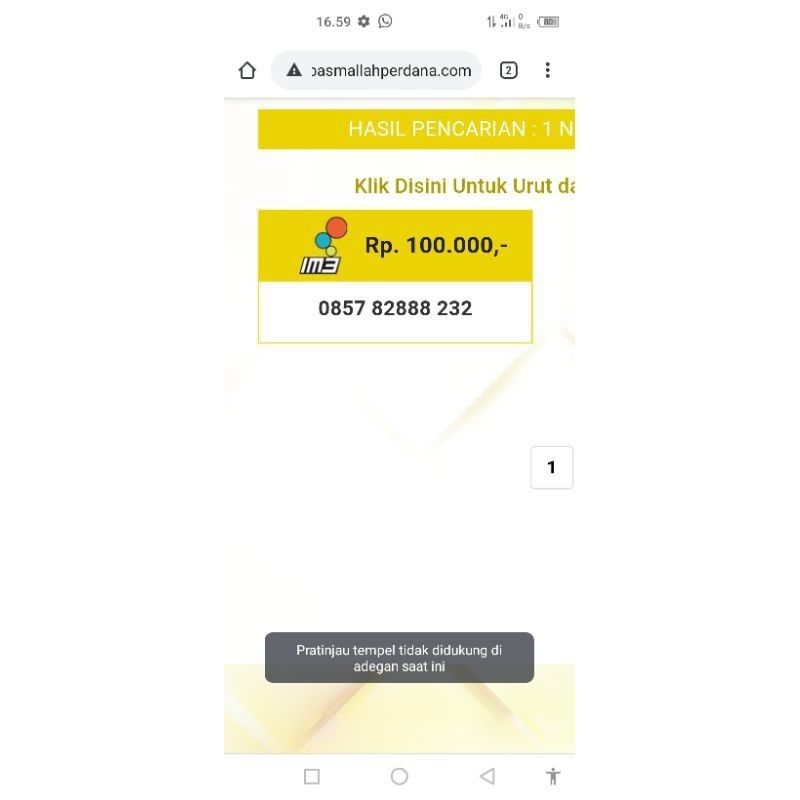 nomor cantik im3 seri triple 888 bsm25