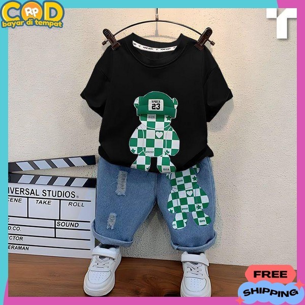 Setlsn Baju Bocah Kecil Set Baju 1 Set Kaos Detelan Vaju Setelan Karakter Katok Bocah Import Stelan 