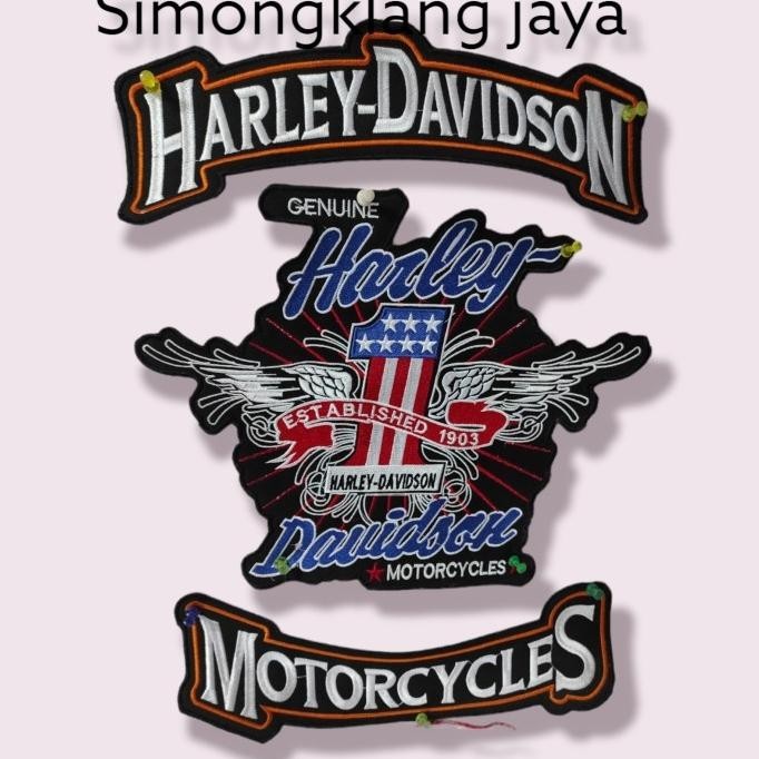 emblem bordir harley davidson