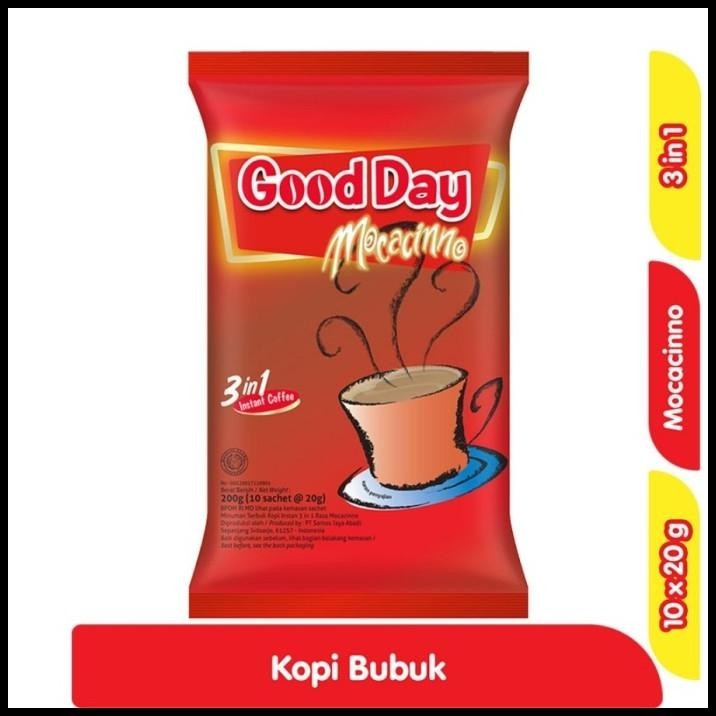 

HOT DEAL GOOD DAY KOPI INSTANT 3 IN 1 MOCACINNO 10 X 20 G !