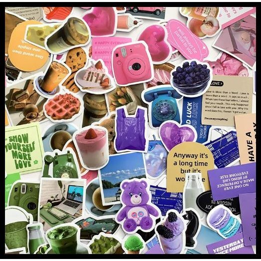 

TERMURAH STICKER LAPTOP HP AESTHETIC DAILY JOURNAL STICKERS DECO DIY 40 PCS DIY !