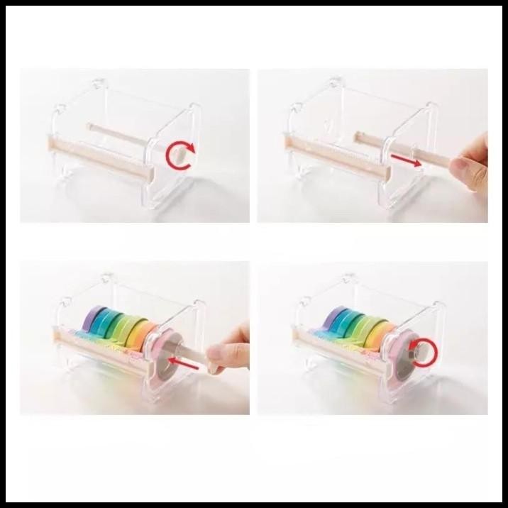 

TERBARU MASKING TAPE TEMPAT WASHI TAPE PENYIMPANAN ORGANIZER ISOLASI + CUTTER !!