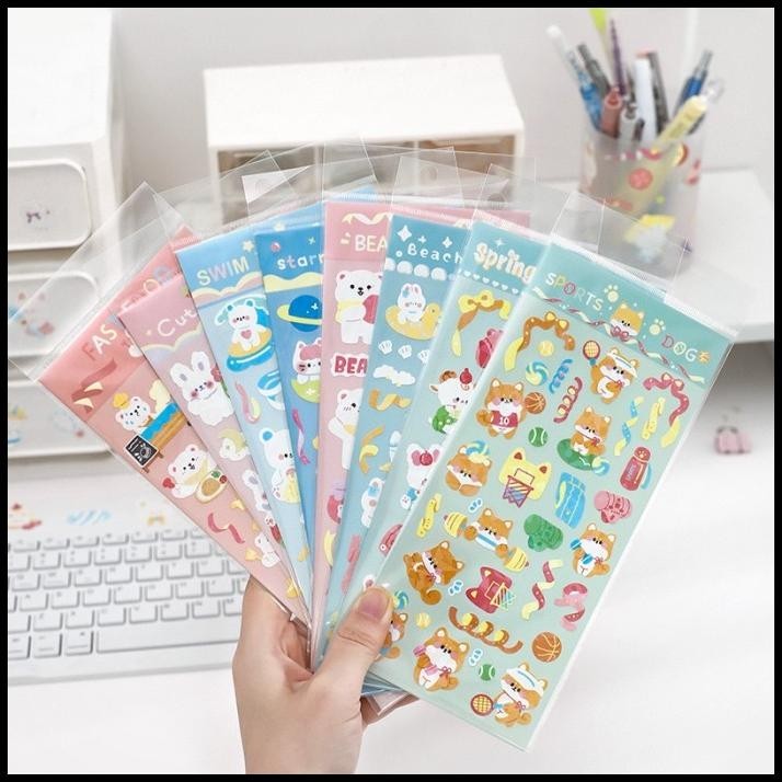 

TERMURAH STICKER ANIMAL TAHAN AIR GLITTER GOLD CUTE STICKERS LUCU DECORATIVE G6 !!