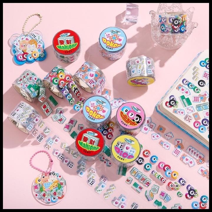 

TERMURAH 1 PIECE ROL WASHI TAPE GAME POKER DICE STICKER DECO STIKER JOURNAL PET