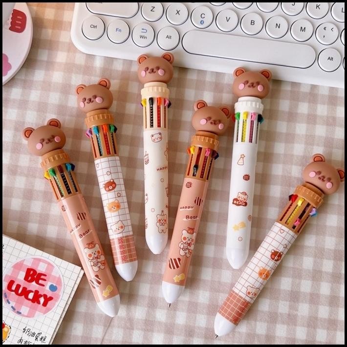 

TERMURAH PULPEN 10 WARNA BOLPOIN BEAR CUTE KOREAN STYLE PEN TINTA WARNA WARNI !!!!!