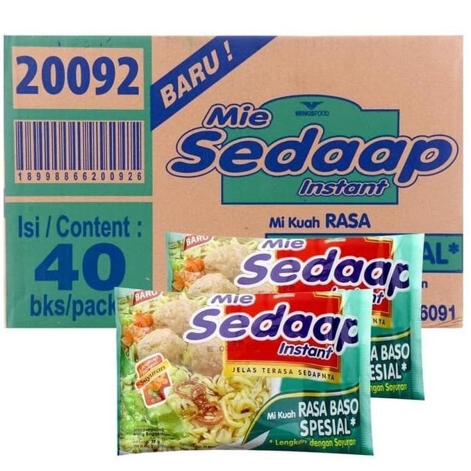 

TERBARU MIE SEDAP RASA BASO SPESIAL [77GR /40PCS /1 KARTON ] !!!!!