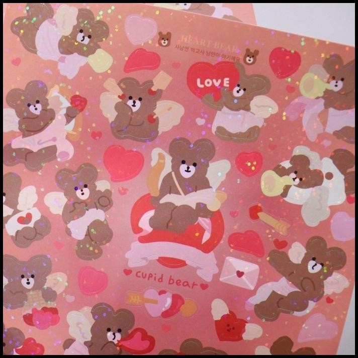 

TERMURAH STICKER BEAR STIKER DEKORATIF GOLD GLITTER DUST BERUANG LUCU CUTE 056