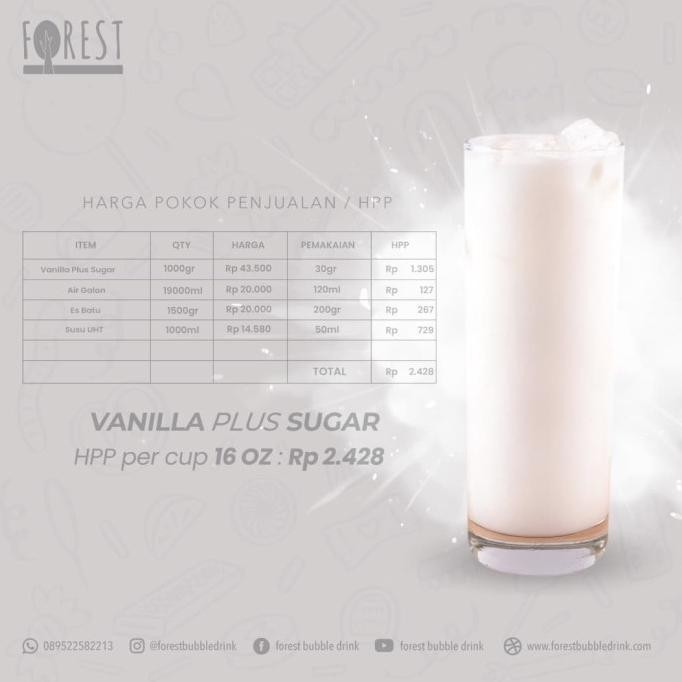 

BIG SALE BUBUK MINUMAN RASA VANILLA 1000G PLUS GULA - FOREST BUBBLE DRINK !!!!!