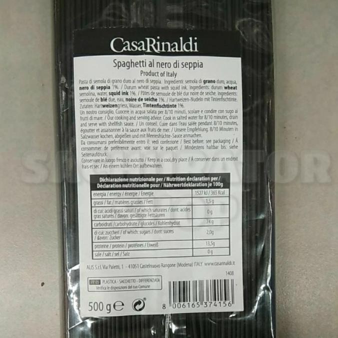 

NEW PRODUK CASA RINALDI ACOLORI NERO DI SEPPIA BLACK SQUID INK SPAGHETTI PASTA !!!!!