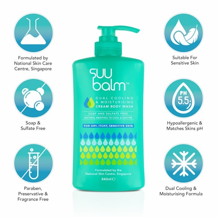 Suu Balm Adult dual cooling and moisturising cream body wash