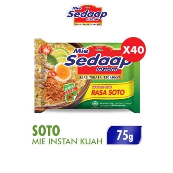 

BIG SALE SEDAAP MIE INSTANT RASA SOTO 75G (1 DUS ISI 40 BUNGKUS) !!!!!