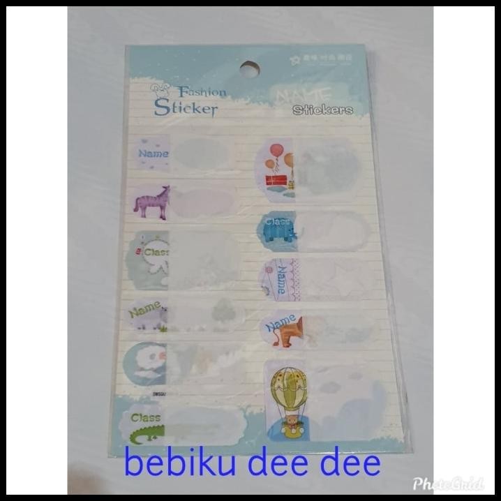 

HOT DEAL STICKER LABEL NAMA BLANK/STICKER KOSONGAN/STICKER KARAKTER ANIMAL G !!!!!!!