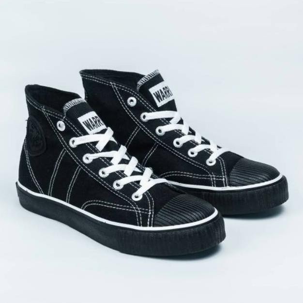 Sepatu Warrior Classic High Cut All Black / Sneakers Pria Wanita Original