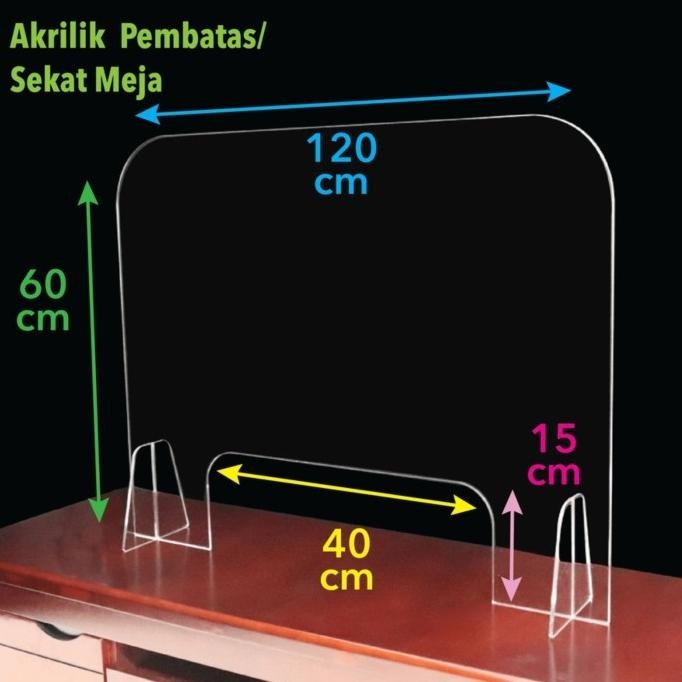 

Acrylic Table Divider /Sekat Meja / Partisi / Pembatas Kasir Premium Murah Baru