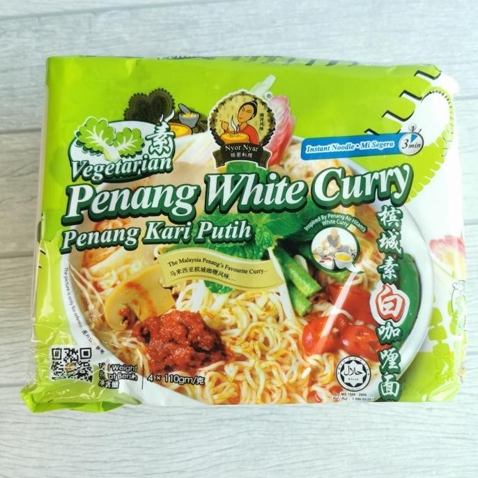 

TERBARU NYONYAR VEGETARIAN PENANG WHITE CURRY 1 PACK ISI 4 MIE INSTANT VEGAN !!!!!