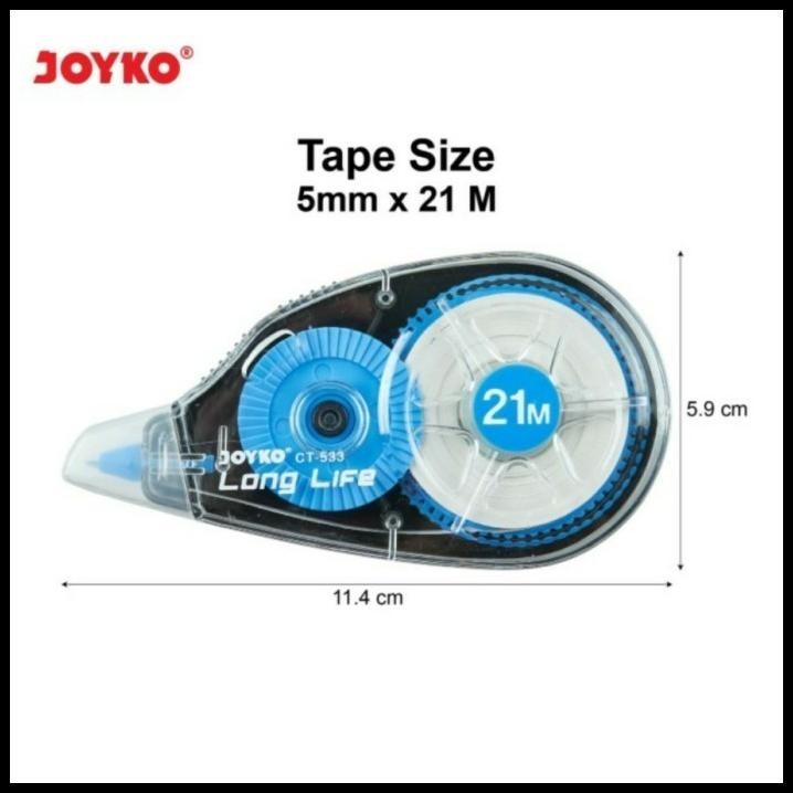 

DISKON TIP EX CORRECTION TAPE JOYKO CT-533 LONG LIFE 21 METER - SATUAN !!!!