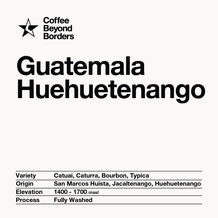 

Arabica Green Beans - Guatemala Huehuetenango Washed