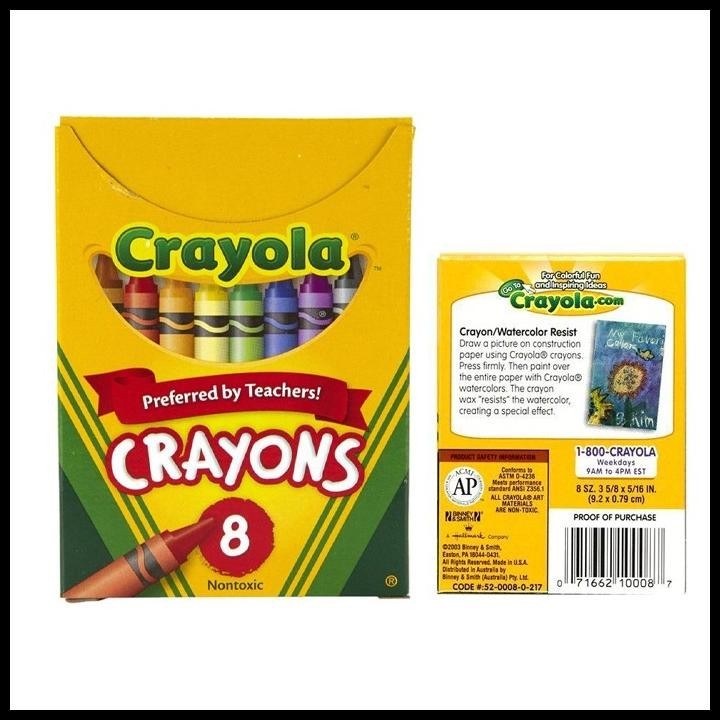 

BEST DEAL CRAYOLA CRAYONS REGULER SIZE - KRAYON 8 WARNA !!