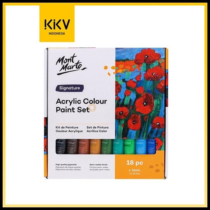 

DISKON KKV MONT MARTE ACRYLIC SET CAT AKRILIK 18 WARNA 36ML