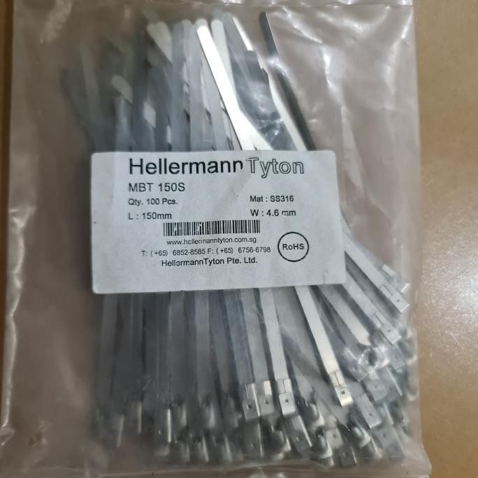 

Kabel Ties Ss316 15Cm 150Mm Hellermann Tyton Mbt 150S 4.6Mm 100Pcs Kualitas Premium