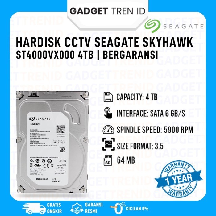 Hardisk Seagate 4Tb Hardisk Seagate Skyhawk 4Tb Hdd Cctv 4Tb Sata