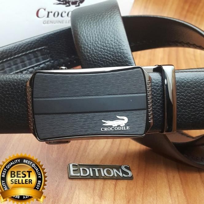 Sabuk- Gesper- Ikat Pinggang Pria Kulit Crocodile Ed Aaa 67 Import Pls Livedia