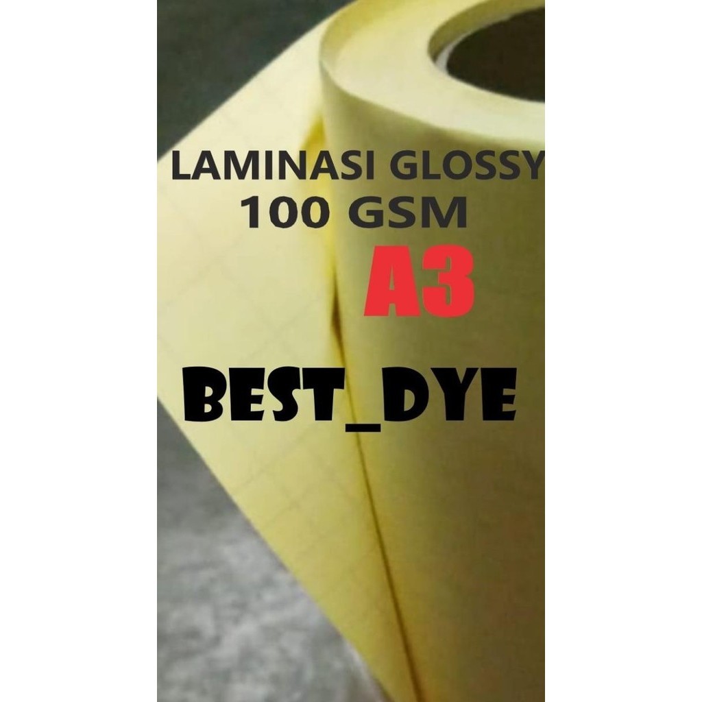 

Plastik Laminasi Dingin Glossy 100 Gr, A3= 32Cm X 45M, 1 Roll= 50 Yard