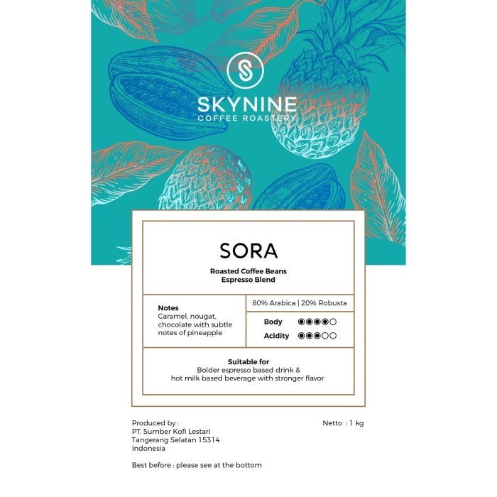 

Sora Blend Roasted Beans 1Kg