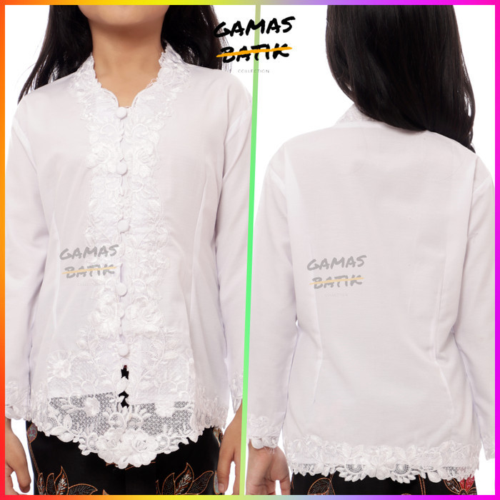 Kebaya Anak Perempuan Encim Putih