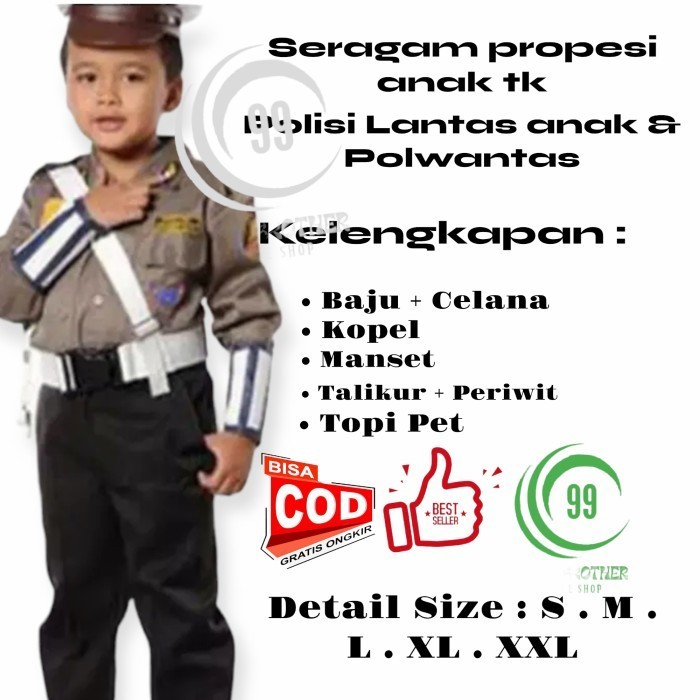 Seragam Polisi Lalu Lintas Anak Tk Ant'Shop
