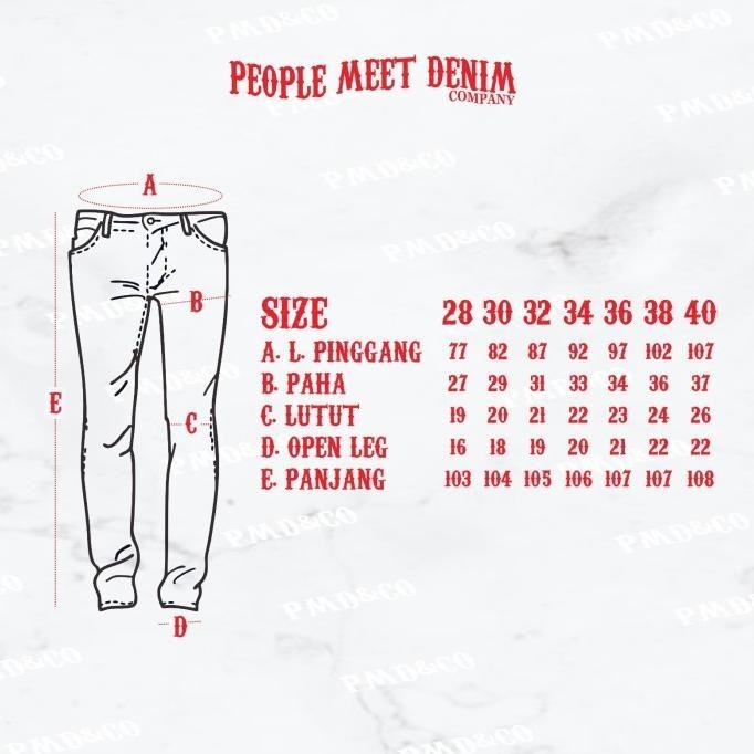 PMD & CO - JAGUAR - Celana Jeans Pria - Denim Selvedge Accent