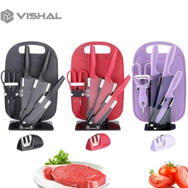 Vishal Pisau Set Kitchen Knife Set 8In1 Keramik Set +Rautan + Talenan Stigmart