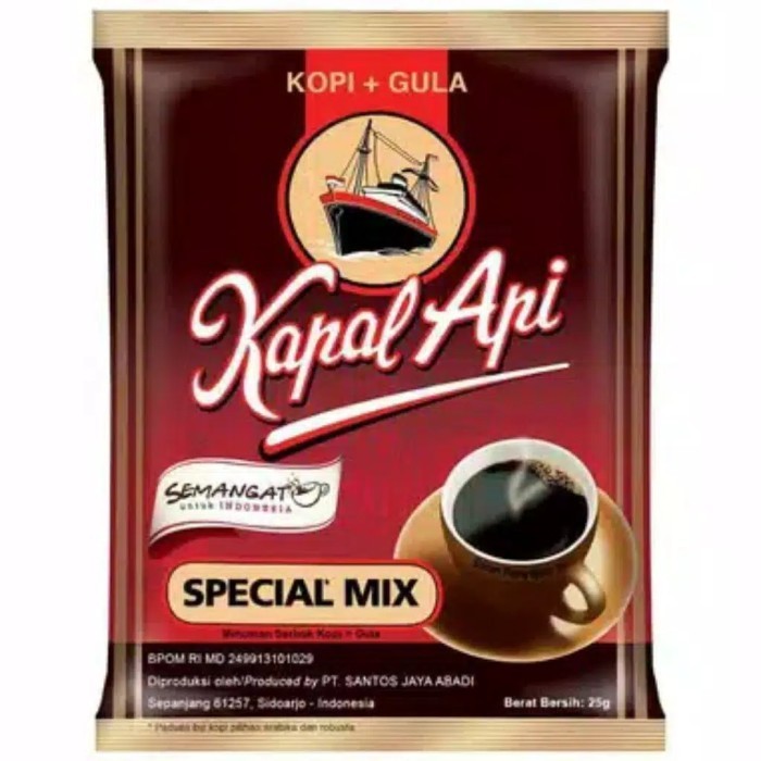 

Kapal Api Spesial Mix 1 Dus Isi 12 Renceng / Kopi Bubuk Saset + Gula
