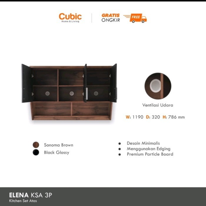 

Rak Dapur Atas 3 Pintu Kokoh