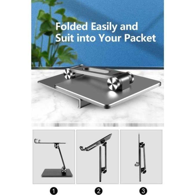 Stand Tablet Aluminium Holder Dudukan Ipad Desktop Pos Meja Kasir 10