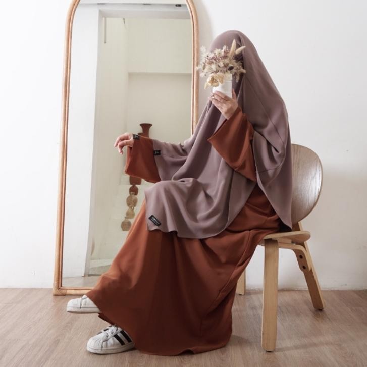 Gamis Abaya Remaja Basic Vol. Arab Polos Busui Tuey Umroh Haji Hitam Dailywear Simple Kajian Lebaran